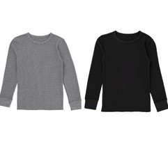 Fruit of the Loom Boys' Premium 2-Pack Thermal Waffle Crew Top S 6-7 - £15.65 GBP