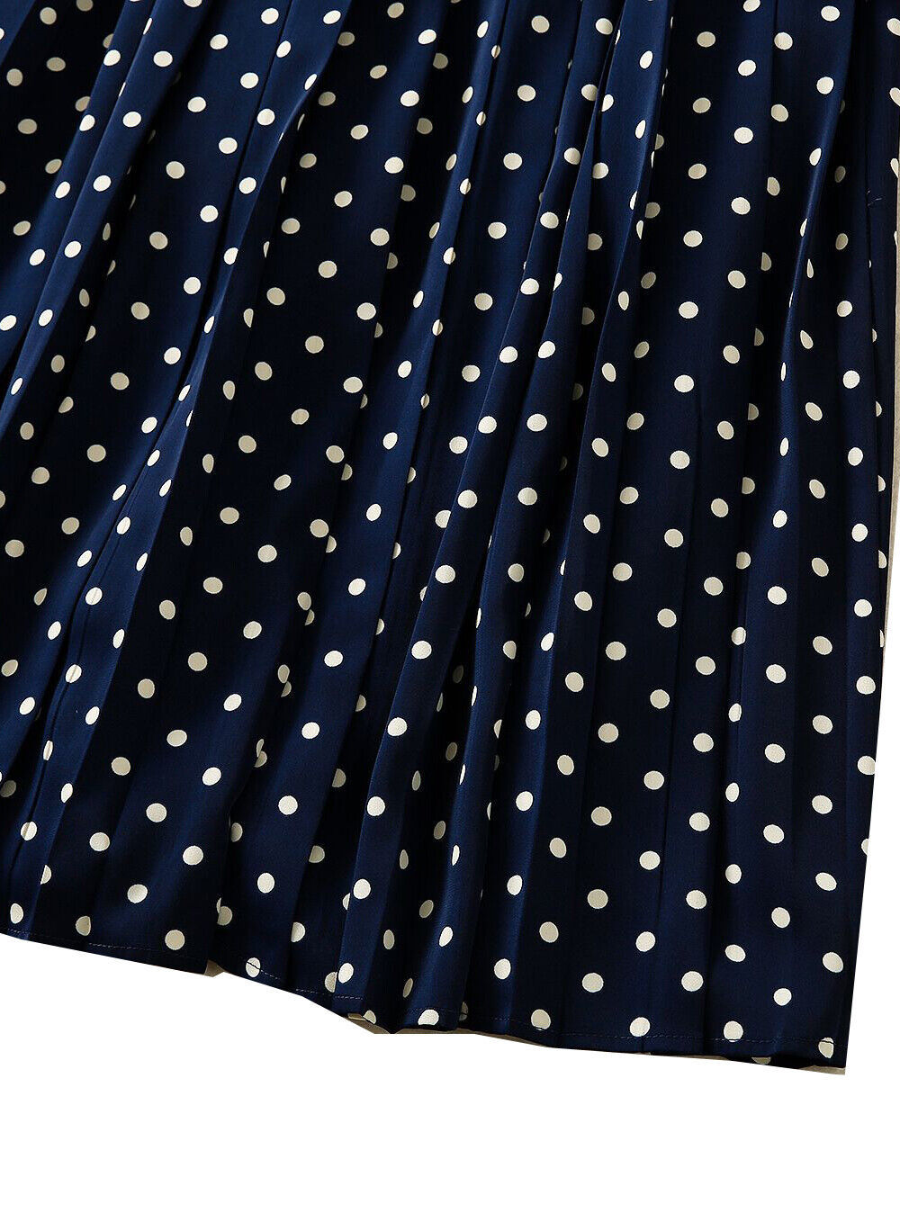 Kate Middleton Inspired Victorian Navy Polka Dot Print Puffy Pleated Dress OZ Item image 8