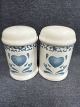 Blue Heart Sponge ~ Salt And Pepper Shakers Made In China Vintage - £7.98 GBP
