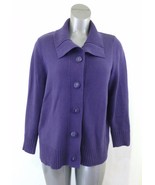 Allison Daley Women&#39;s Large Purple Long Sleeve Mock Button Up Cardigan S... - $7.92