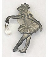 Vintage Pewter Ballerina Sun Catcher Suction Cup Ornament w/ Crystal Pri... - $34.99
