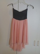 MATERIAL GIRL LADIES STRAPLESS BUSTIER TOP w/PINK SHEER PLEATED SKIRT-XS... - £6.01 GBP