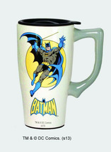 DC Comics Batman Figure and Batman Logo 14 oz Ceramic Travel Mug, NEW UNUSED - £12.25 GBP