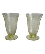 cambridge apple blossom glass footed tumbler Topaz Yellow Set Of 2 - $69.29