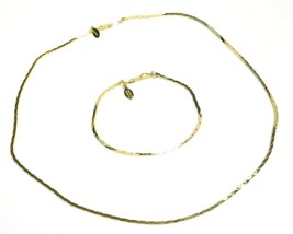 Vintage Estate Goldtone 18 inch Box Chain Necklace and 7.5 inch Bracelet - £12.66 GBP