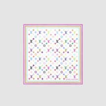 Louis Vuitton x Murakami Takashi Monogram Multicolor Square Scarf 55 White - $449.98