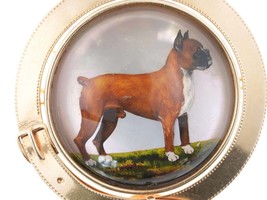 Large Antique 14k gold Es Crystal Boxer Dog pin - £1,393.40 GBP