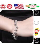 Elegant Adjustable 925 Sterling Silver Bells Chain Bracelet for Fashion ... - $34.53 CAD