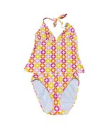 Pursuit Tankini SwimSuit Size Medium With Yellow orange pink Geometrical... - $9.93