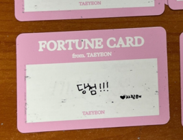 TAEYEON SNSD Official Fortune card &#39;THE TENSE&#39; Concert MD Rare Kpop Trading - $55.09 MXN