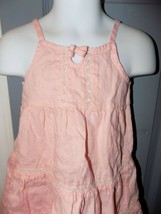JANIE AND JACK Scenic Locale Peach Linen Dress Size 12/18 Months Girl&#39;s EUC - £17.46 GBP