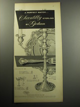 1957 Gorham Silver Ad - A perfect Match.. Chantilly sterling by Gorham - £14.57 GBP