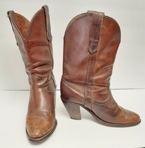 Vtg Frye Boots Western Cowboy Oiled Leather No Size Women&#39;s 7 N (?) Distressed - £55.05 GBP