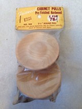 Vtg Pair Fairwood Prefinish Hardwood Birch Round Knobs Drawer Cabinet Pu... - $24.99