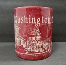 Vintage Linyl Red Marbled Washington D.C. 10 oz. Souvenir Ceramic Coffee Mug - £11.54 GBP