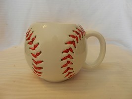 White Ceramic Baseball With Red Seams Coffee Cup or Planter Teleflora 4&quot;... - $33.25