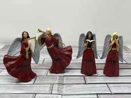 Believe Rejoice Faith Hope Red Angel Home Decor Resin 6” Figurines - £25.57 GBP