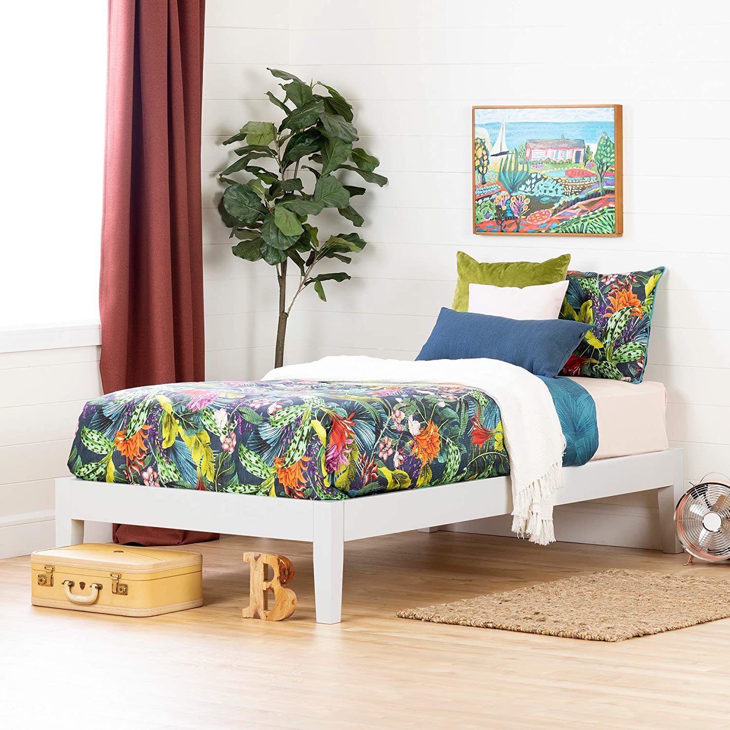 Platform Twin Bed In White By South Shore. - $198.94