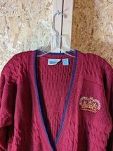 Country Suburban 100% acrylic ladies medium size red cardigan sweater - $23.75