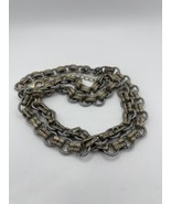 Kiam Family Goldtone Silvertone Chain Necklace 35 inch Unisex Heavy - $10.00