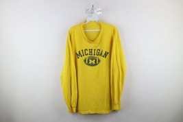 Vintage Mens XL Distressed University of Michigan Football Long Sleeve T... - £27.41 GBP