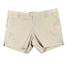 Old Navy Womens Tan 14 Mid-Rise Stretch Chino Flat Front Shorts Pockets - $13.99