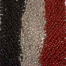 72 Red Silver Black Mardi Gras Gra Beads Necklaces Party Favors 6 Doz Pirate - £11.91 GBP