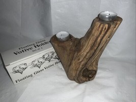 Tree Wood Candle Holder Tea Light Votive Home Decor Rustic Nature 7” - $49.49