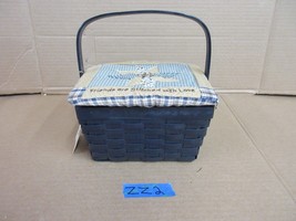 Boyds Bears Blue Wicker Picnic Basket Quilted Lid Friends Are Stitched Love zz2 - £51.61 GBP