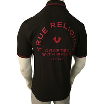 Nwt True Religion Msrp $69.99 Men&#39;s Black Short Sleeve Polo Shirt Size S M L Xl - £27.29 GBP