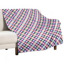 Mondxflaur Grid Throw Blanket Flannel for Living Room Loveseat Office Warm - £17.68 GBP+