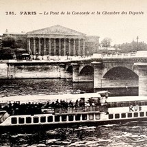 Paris France Chamber Of Deputies Concord River Boat Kub 1910s Postcard PCBG12A - £15.65 GBP