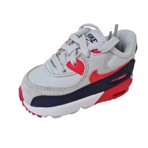 Nike Air Max 90 LTR TODDLER Shoes Grey Blue 833379 005 Sneaker Leather Size 4 C - £39.62 GBP