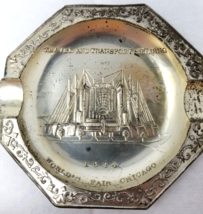 1934 World&#39;s Fair Chicago Ashtray Travel and Transport Building Metal Ja... - $18.95