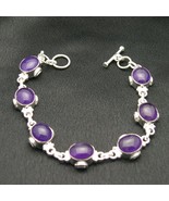 Wholesale Artist-Crafted Sterling Silver &amp; Purple Amethyst Cab Bracelet - £30.08 GBP