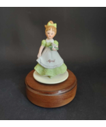 Vintage Lefton April Birthday Figurine Movement Music Box Figurine # 02043 - £15.42 GBP
