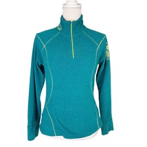 Athleta Quarter Zip Sweatshirt Green Yellow Small  - £22.75 GBP