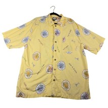 Tommy Bahamas Men’s XL Shirt All Over Martini Shaken Not Stirred Hawaiian Yellow - £13.93 GBP