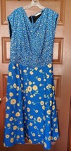 Zapelle Dress Blue Yellow Floral Size 1X/18W - £27.16 GBP