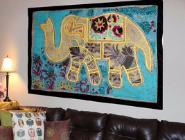 Indian Vintage Cotton Wall Tapestry Ethnic Elephant Hanging Decor Hippie X38 - £19.39 GBP