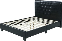 Platform Twin-Size Upholstered Bed In Black, Hodedah. - £134.48 GBP