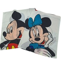 Disney Mickey Minnie Mouse Colorful Pillowcase Set 30 x 20 Cartoon Vintage - £28.07 GBP