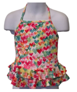 Kate Mack Girls Halter Swimwear Size 2T/2Y Ruffle Bottom Multicolor Hearts  - £11.47 GBP