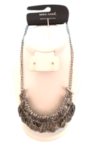 New w Tags Wet Seal Teens/Women&#39;s Boho Necklace Silvertone &quot;Coin&quot; Charms Tribal - £11.24 GBP