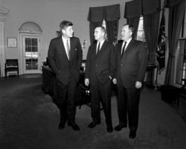 President John F. Kennedy with Senator Hubert Humphrey Oval Office Photo Print - £7.10 GBP+