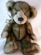 Russ Berrie Cappuccino Teddy Bear Plush Brown w lighter roots faux fur V... - $18.70