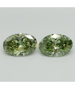 Fancy 2.07 Cts Green Oval Pair VS1 Lab Grown CVD Diamond for Earring - $1,890.65 CAD