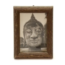 Image Photo of Buddha in Small Wood Frame Vintage 4 1/3 x 3 1/4&quot; - £9.53 GBP