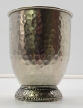 C) Vintage Sitlax Silver Tone Metal Hammered Dimple Tumbler Cup Glass India - $9.89