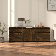 Modern Wooden Large Wide 3 Piece Sideboard Storage Cabinet Unit With 6 Drawers - £211.07 GBP+